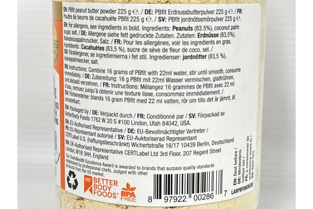 PBfit Peanut Butter Powder | 87% Less Fat, High Protein, Gluten Free, Natural Powdered Spread Made from Roasted Peanuts | 225g