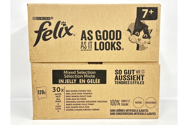 Felix As Good As It Looks 7+ Mixed Cat Food 120 Pouches X 100g | Bulk Buy Deals