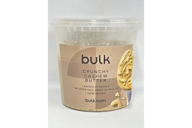 Bulk Natural Roasted Cashew Butter Tub, Crunchy, 1 kg