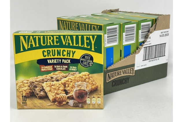 Nature Valley Crunchy Cereal Bars VARIETY Pack, 3 Flavours - Total Of 50 Bars - 25 Servings - Canadian Maple Syrup, Oats & Dark Chocolate, Oats & Honey