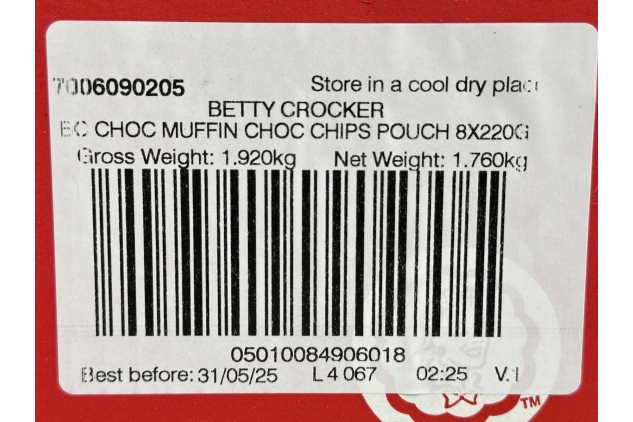 Betty Crocker Chocolate Chip Muffin Mix 8 X 220g