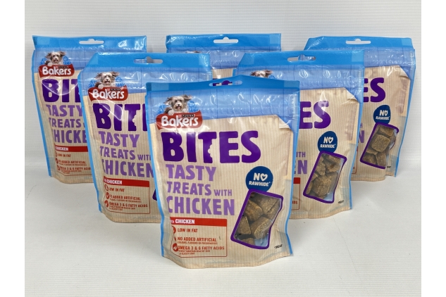 BAKERS Bites with Chicken, Dog Treats 130g, Pack of 6