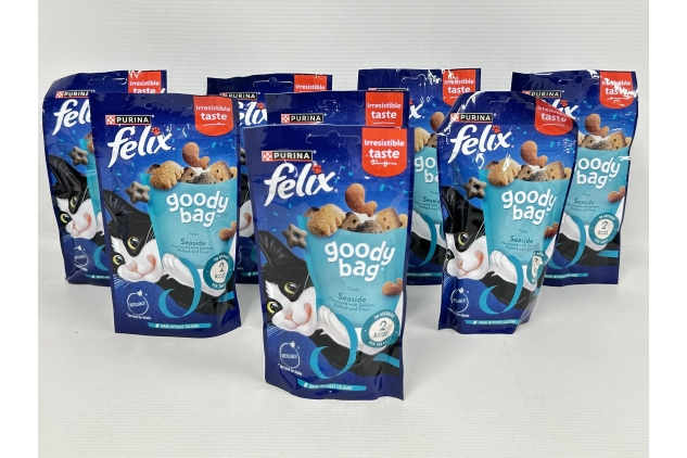 Felix Goody Bag Cat Treats 60g - Pack of 8 (Seaside Flavours) Salmon, Pollock, Trout