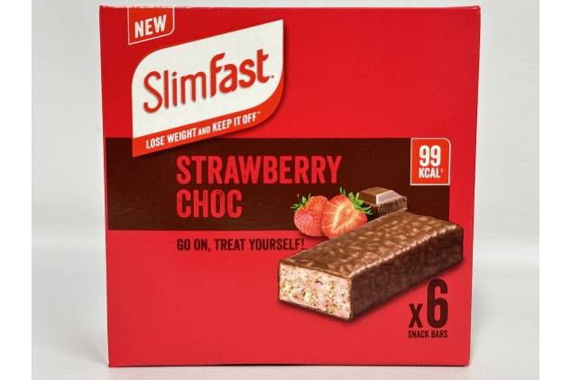 SlimFast STRAWBERRY CHOC Bars - Low Calorie Chocolate Snack, 60 x 25g Multipack