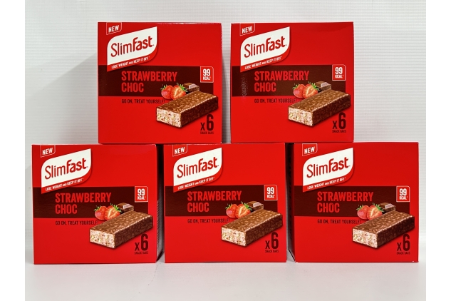 SlimFast STRAWBERRY CHOC Bars - Low Calorie Chocolate Snack, 30 x 25g Multipack