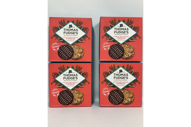 Thomas Fudge’s Belgian Dark Chocolate Flapjacks 8 X 4 Packs