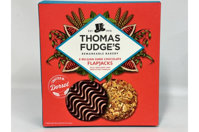 Thomas Fudge’s Belgian Dark Chocolate Flapjacks 8 X 4 Packs