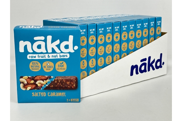 Nakd Salted Caramel Fruit & Nut Bars - Vegan, Gluten-Free, Healthy Snack, 36 X 35g