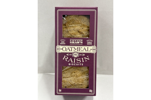 Lottie Shaw's Oatmeal & Raisin Biscuit Box 180g