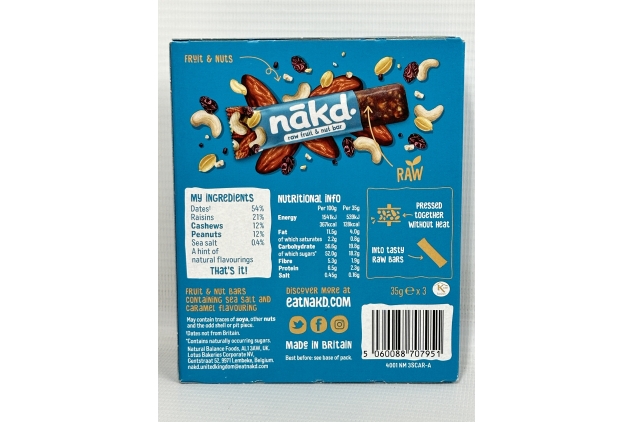 Nakd Salted Caramel Fruit & Nut Bars - Vegan, Gluten-Free, Healthy Snack, 36 X 35g | BULK BUY DEAL