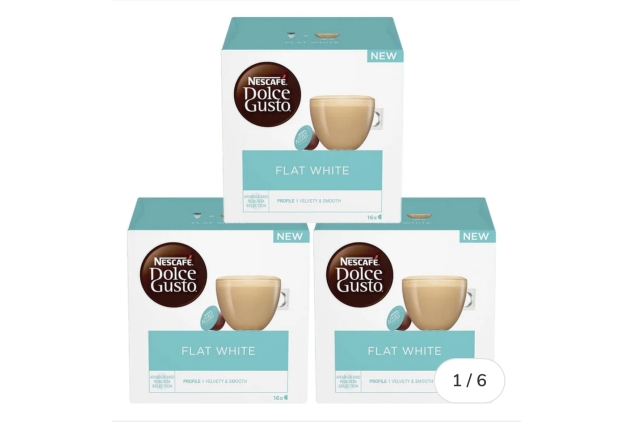 NESCAFE DOLCE GUSTO Flat White Coffee Pods 3 X 16 Capsules 48 Servings