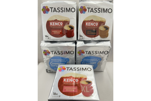 Tassimo Kenco And Milk Creamer Variety Pack 5 X 16 Packs 80 Pods In Total