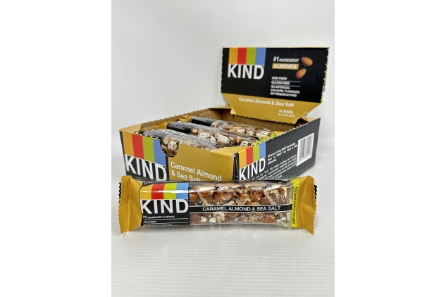 KIND Caramel Almond & Sea Salt Bars - Gluten-Free, High Fibre, No Artificial Additives, 12 x 40g Multipack