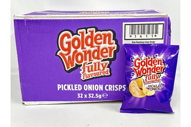 Golden Wonder - Crisps Pickled Onion, 32 x 32.5g