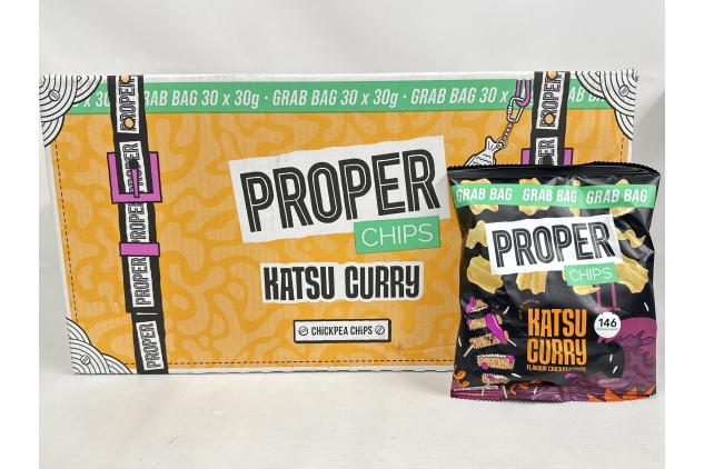 PROPER CHIPS Katsu Curry Flavour Chickpea Based Crisps, 30 x 30g