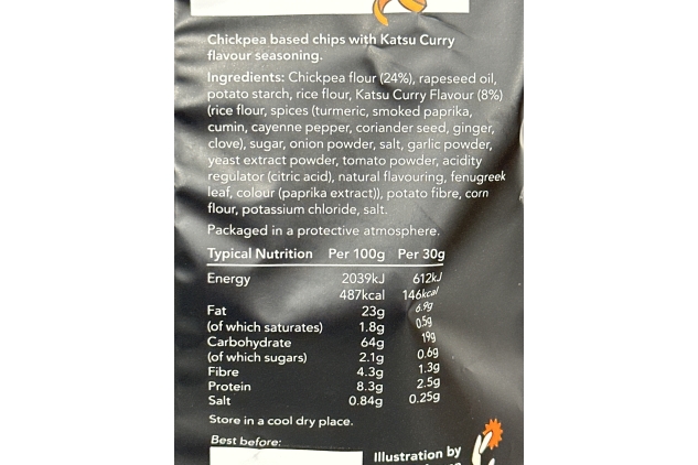 PROPER CHIPS Katsu Curry Flavour Chickpea Based Crisps, 30 x 30g