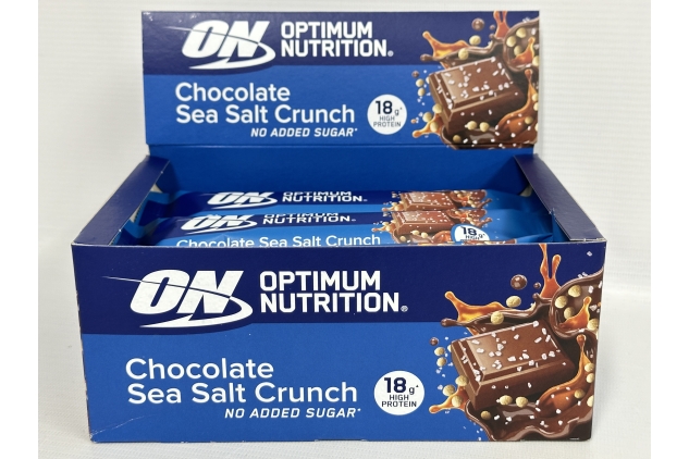 Optimum Nutrition Chocolate Sea Salt Crunch Protein Bar - High Protein, 12 x 55g Bars, Perfect Post-Workout Snack