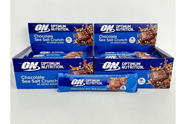 Optimum Nutrition Chocolate Sea Salt Crunch Protein Bar - High Protein, 24 x 55g Bars, Perfect Post-Workout Snack