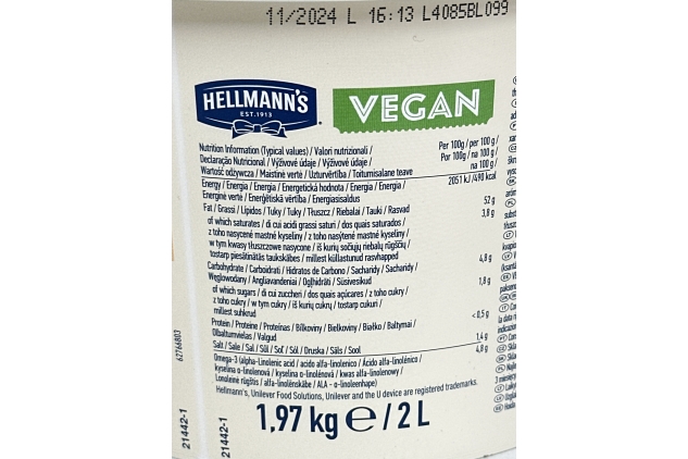 Hellmann's Vegan Mayonnaise, 2L (1.97kg)