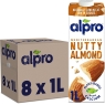 Alpro Almond Plant-Based Long Life Drink, Vegan & Dairy Free, 1L (Pack of 8)