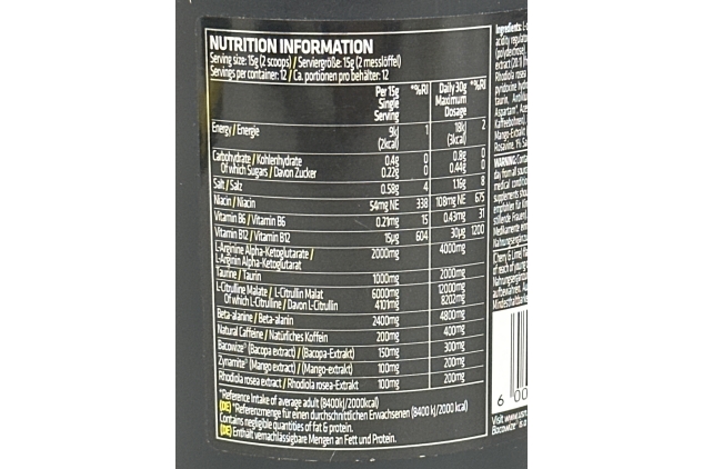 USN Pre Workout B4 Bomb Cherry 180g Explosive Pre Workout Energy Drink Powder with Caffeine, Beta-alanine, l-Citrulline (12 servings)