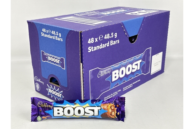 Cadbury Chocolate Boost Bar 48.5g Full Size Chocolate Bars Box Of 48