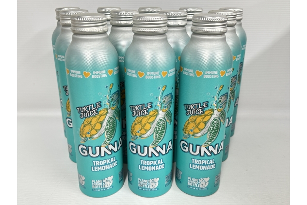 Tropical Mango Lemonade - Gunna Immune Boosting Fizzy Drink, Vegan, Natural Sparkling Soda, 470ml Aluminum Bottles (Pack of 12)