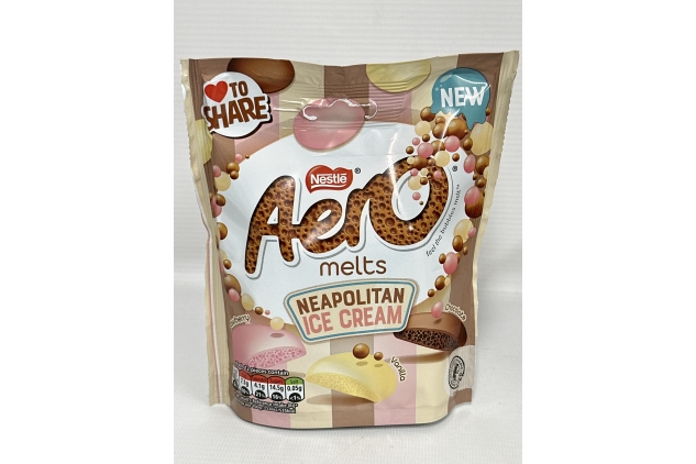 Nestle AERO Melts Neapolitan Ice Cream Pouch 8 X 86g BULK BUY DEAL | Strawberry, Vanilla & Chocolate Flavoured Buttons