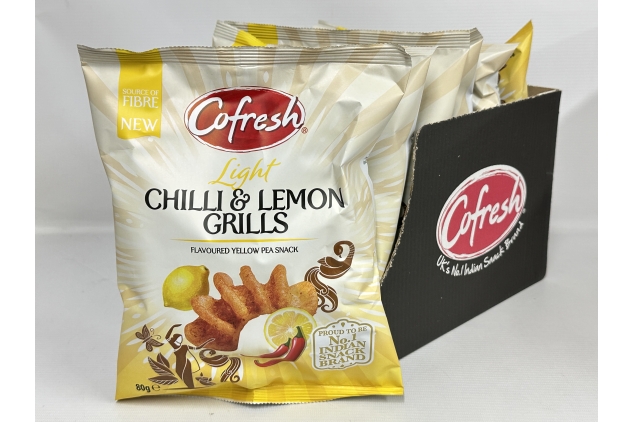 COFRESH Light Chilli & Lemon Grills Flavoured Yellow Pea Snack 6 X 80g | BULK BUY DEAL