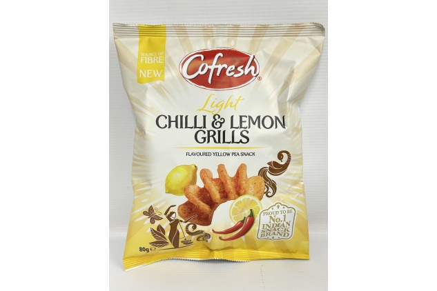 COFRESH Light Chilli & Lemon Grills Flavoured Yellow Pea Snack 6 X 80g | BULK BUY DEAL