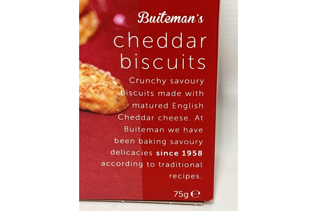 Buiteman Cheddar Cheese Biscuits 75g (8 pack) CRUNCHY SAVOURY