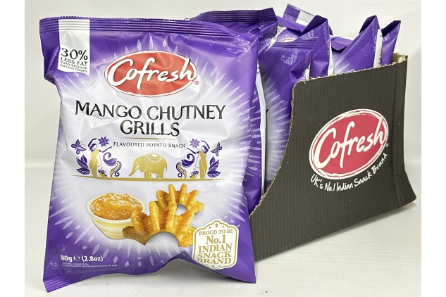 COFRESH Mango Chutney Grills Flavoured Potato Crisp Snack 6 X 80g