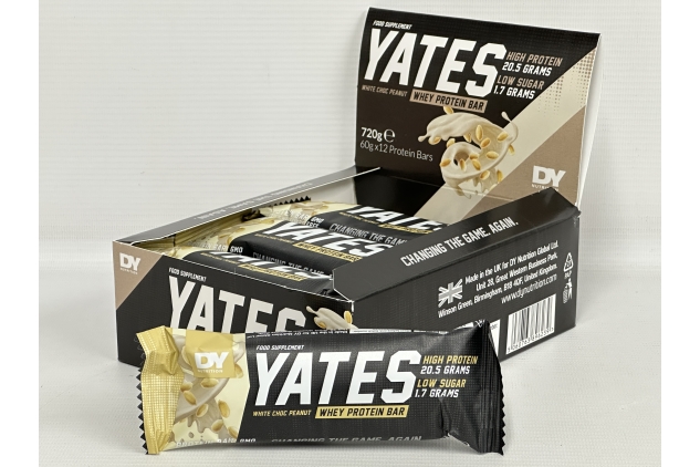 Whey Protein Bars – White Chocolate Peanut Flavour, 12 x 60g, 20.5g Protein Per Bar, High-Protein Snack