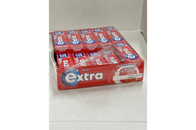 Extra Chewing Gum, Sugar Free, Strawberry Flavour, Chewing Gum Bulk, 26 Packs of 10 Pieces