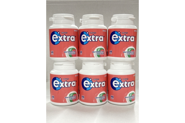 Wrigley’s Extra WATERMELON Flavour Xylitol Sugarfree Chewing Gum, 6 Packs of 46 Pieces