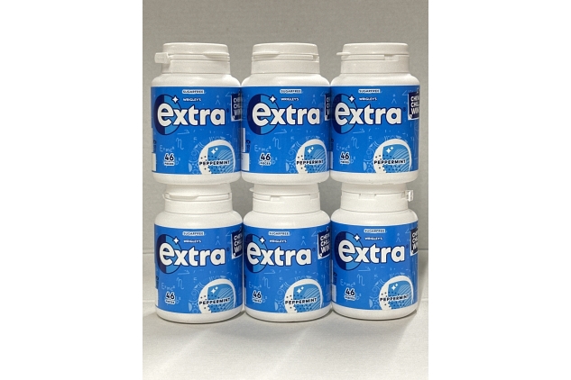 Wrigley’s Extra PEPPERMINT Flavour Xylitol Sugar-free Chewing Gum, 6 Packs of 46 Pieces