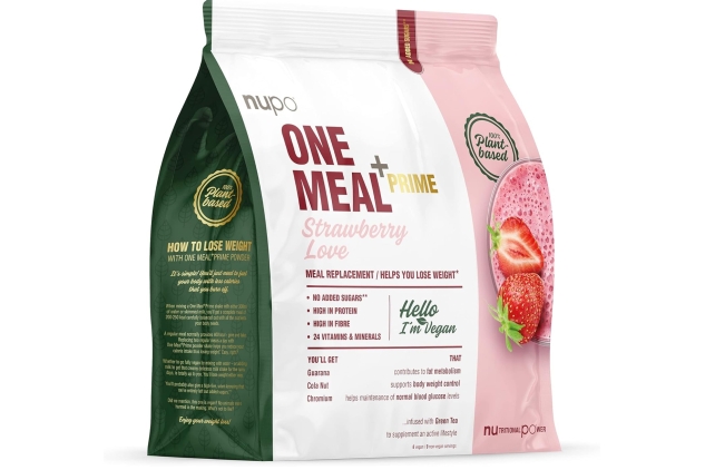 One Meal + Prime Vegan Powder – Strawberry Love Meal Replacement Shake, High-Protein, No Added Sugar, 24 Vitamins & Minerals, Balanced Diet Support, 360g