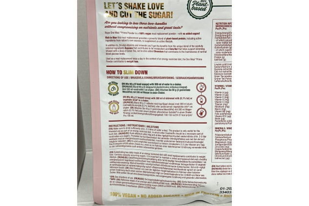 One Meal + Prime Vegan Powder – Strawberry Love Meal Replacement Shake, High-Protein, No Added Sugar, 24 Vitamins & Minerals, Balanced Diet Support, 360g