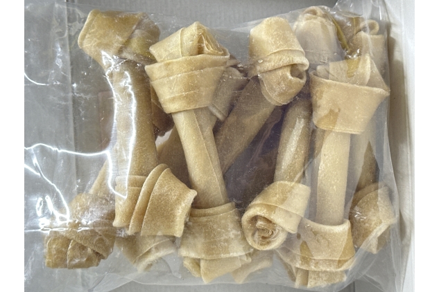 Natural Chews | Knot Bone Shaped Rawhide Dog Treats | Pack Of 10