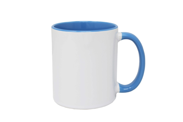 Cambridge Blue Ceramic Mug Blue White Two Tone Inner Duraglaze Gloss 11oz