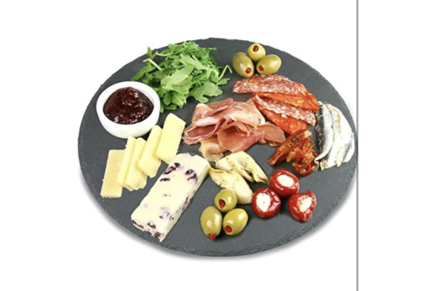 Utopia Mineral Collection Round Slate Platters 30cm - Pack of 6 - Slate Presentation Platters Plates 30cm