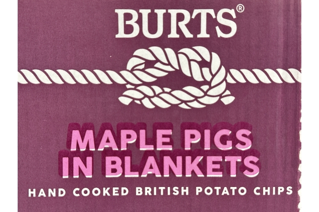 Burts Hand Cooked Crisps | MAPLE PIGS IN BLANKETS Flavour | 20 X 40g Snack Bags