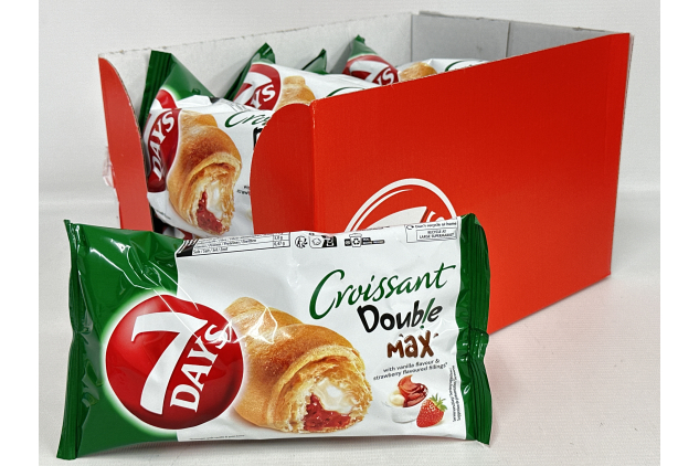 Croissant With Vanilla Flavour & Strawberry Fillings | 7 Days Double Max | 10 X 80g