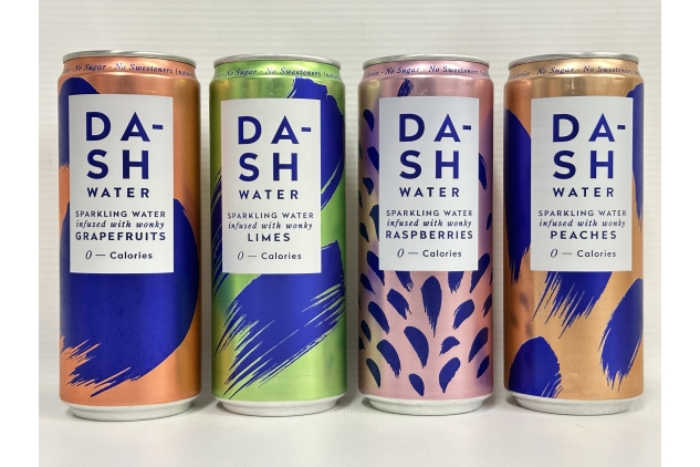 DASH Water Mixed Pack (16x330ml) – Sparkling Spring Water Drink | Infused with Wonky Fruit – Raspberry, Lime, Grapefruit & Peach