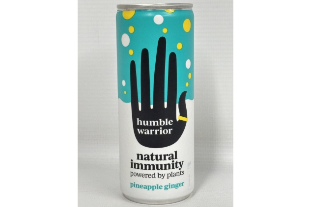 Humble Warrior Sparkling Botanical Drink | PINEAPPLE & GINGER | Low Sugar, Low Calorie, High Vitamin C, 250ml | Pack of 24