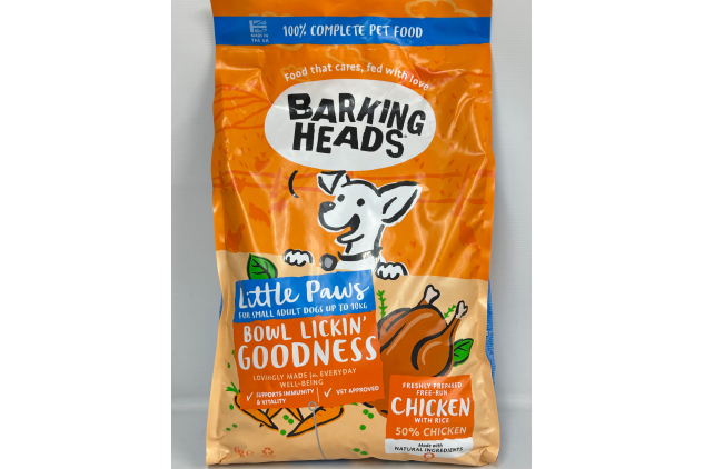 Barking Heads | Little Paws Bowl Lickin Goodness | Dry Dog Food For Small Adult Dogs Up To 10kg | Chicken Flavour 6KG BAG