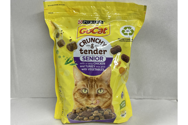 Purina Go-Cat Crunchy And Tender Senior With A Chicken And Turkey Tasty Mix And With Vegetables Dry Cat Food 800G