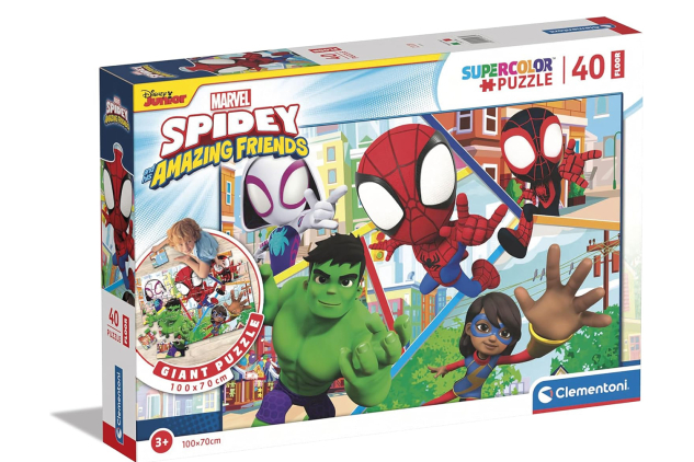 Clementoni - 25468 - Supercolor Puzzle 40 Floor Marvel Spidey - 40 Pieces - Jigsaw Puzzle For Kids Age 3 | DAMAGED PUTER BOX PACKAGING | SEALED