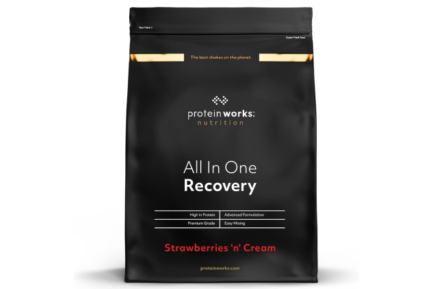 The Protein Works All-in-One Recovery Protein | Post-Workout Shake for Muscle Repair & Growth | High-Protein Recovery Drink | Strawberries ‘n’ Cream | 2KG (28 Servings)