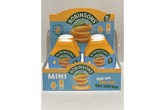 Robinsons Mini Orange Squash | No Added Sugar | 66ml Bottle (Pack of 6) | On-the-Go Refreshment